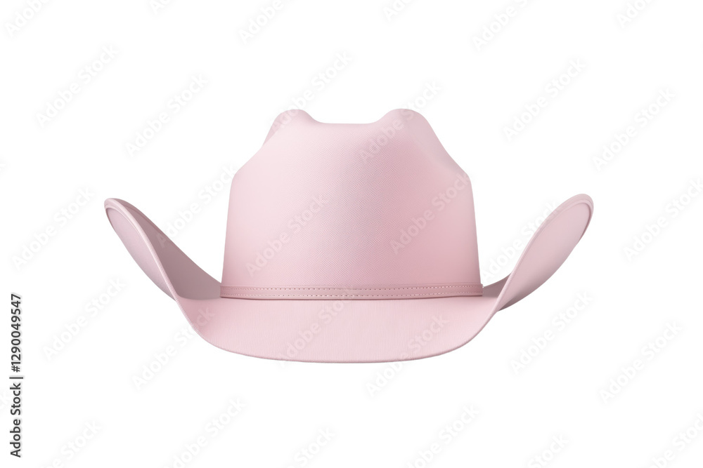 Pink cowboy hat with a white brim, isolated