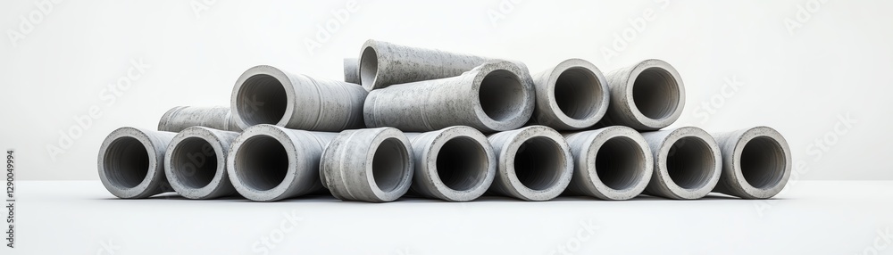 Stack of gray fabric rolls on a white isolated background. Stack of gray fabric rolls on a white isolated background.