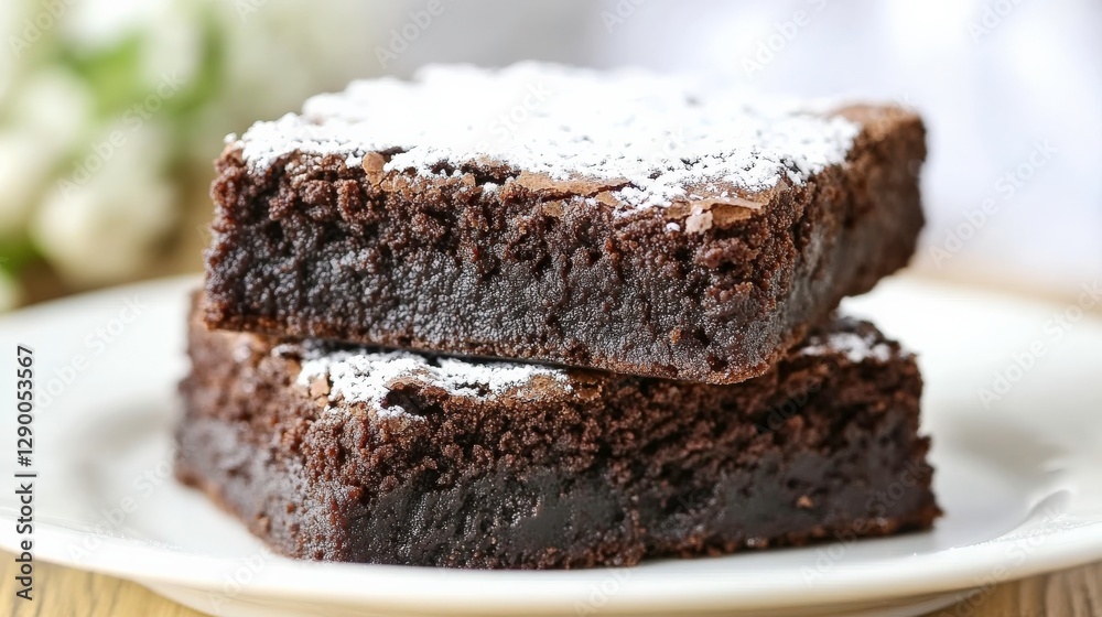 Fudgy Brownies with Crackled Top and Powdered Sugar Fudgy Brownies with Crackled Top and Powdered Sugar