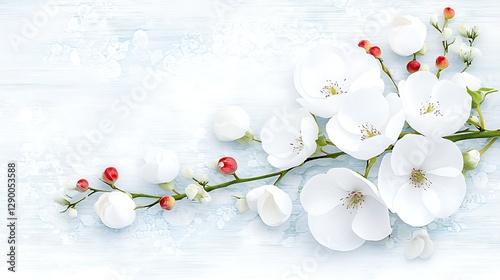 Elegant white blossoms nature floral art tranquil background close-up serenity
