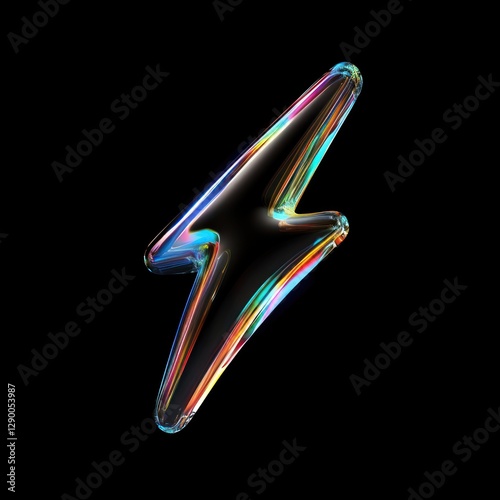 Glass Lightning Bolt icon lightning bolt glass lightning bolt. photo