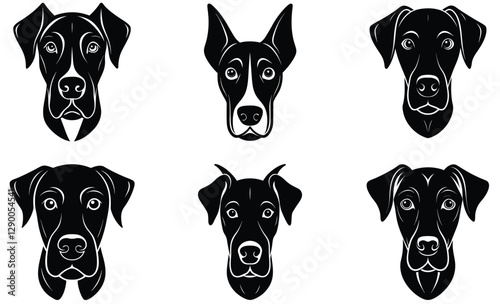 Stylized Great Dane Mascot Illustration vector.
