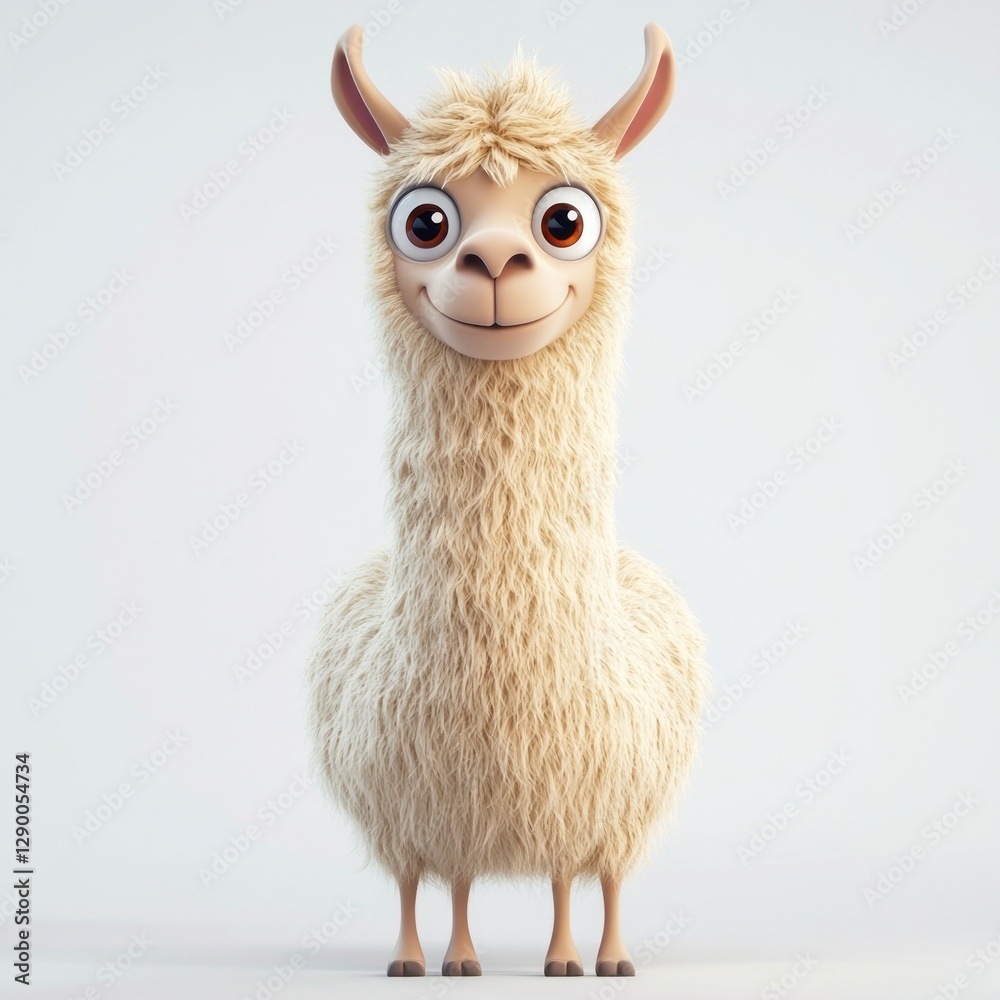 Fototapeta premium Llama llama illustration cartoon.