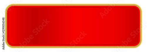 red gold label for banner, red luxury golden frame, red name plate