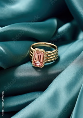 Ring jewelry gold pink. photo