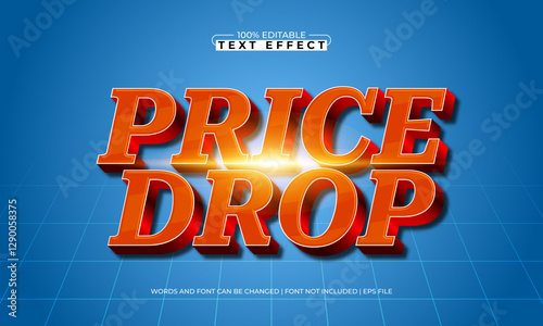 price drop editable text effect with a promo and sale text style
