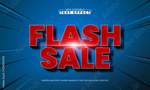 flash sale editable text effect with a promo and sale text style