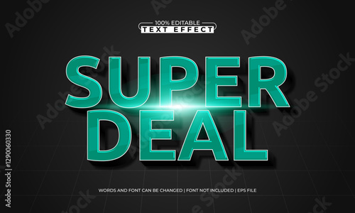 super deal editable text effect with a promo and sale text style
