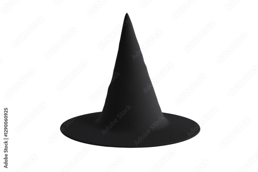 Fototapeta premium Black hat with a pointed top, isolated