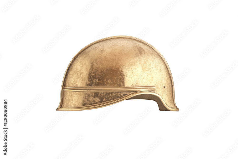 Fototapeta premium Gold helmet with a gold rim, isolated