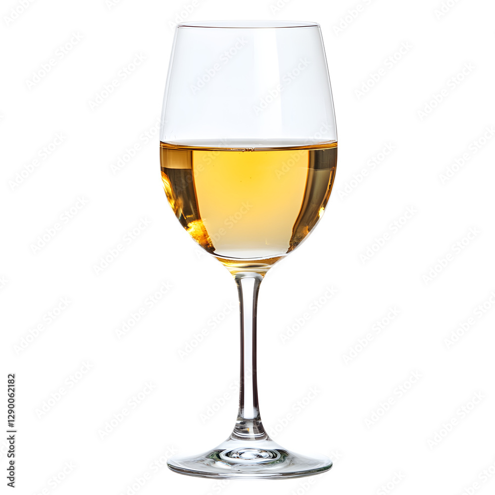 Elegant Glass of Shimmering White Wine on a Reflective Surface Elegant Glass of Shimmering White Wine on a Reflective Surface