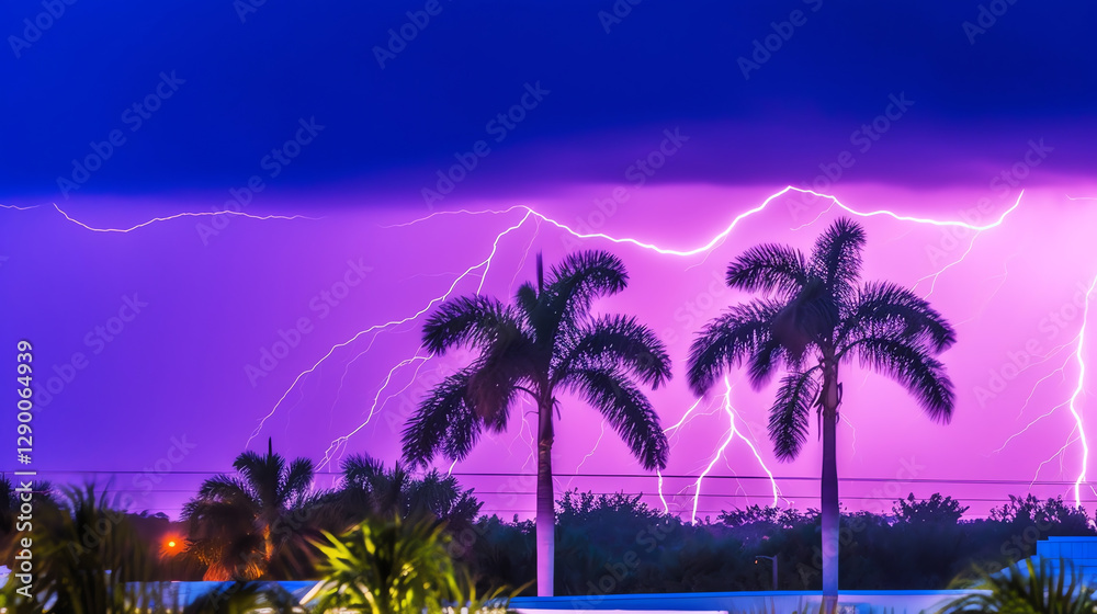 Naklejka premium Electric Storm: Purple & Blue