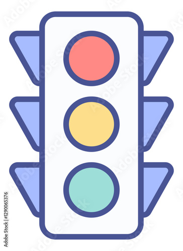 信号機のシンプルなイラスト