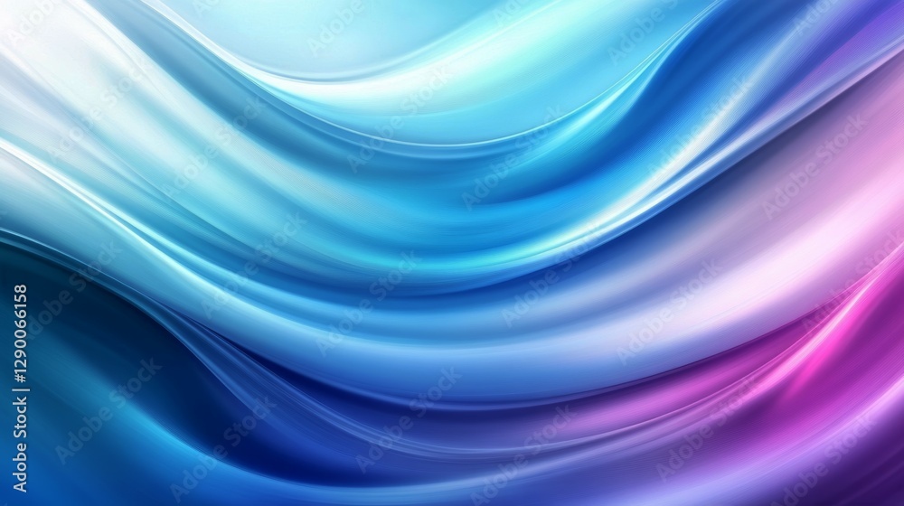 Naklejka premium Abstract Flowing Waves in Gradient Blue and Purple Tones