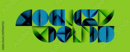 Abstract geometric pattern with intersecting circles and triangles in gradients. The high-contrast composition creates depth and a dynamic, modern aesthetic