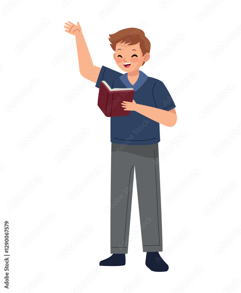 Spoken poetry performer with a book icon Spoken poetry performer with a book icon