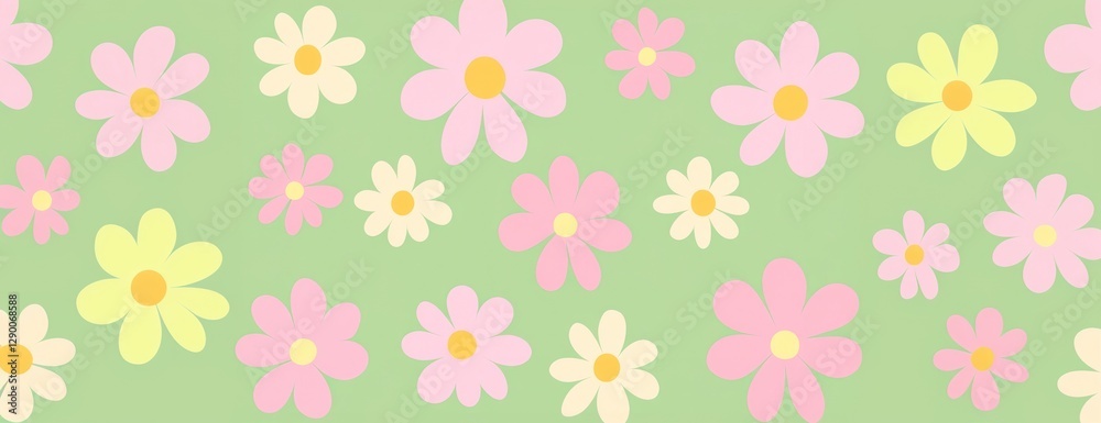 Groovy pink floral summer pattern illustration background flowers. Groovy pink floral summer pattern illustration background flowers.