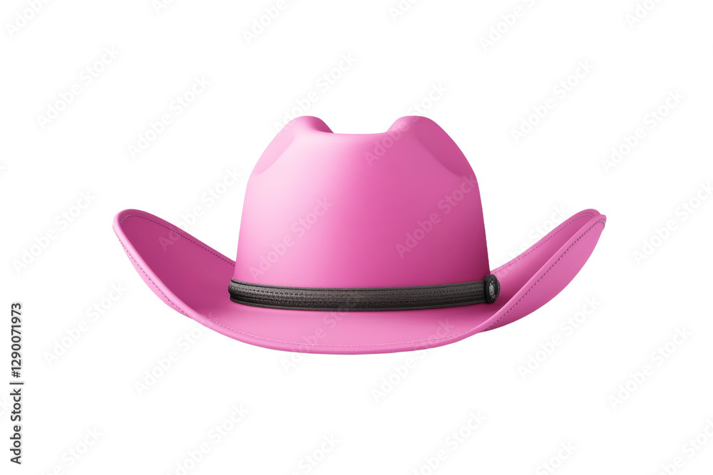 Pink cowboy hat with a black band, isolated Pink cowboy hat with a black band, isolated