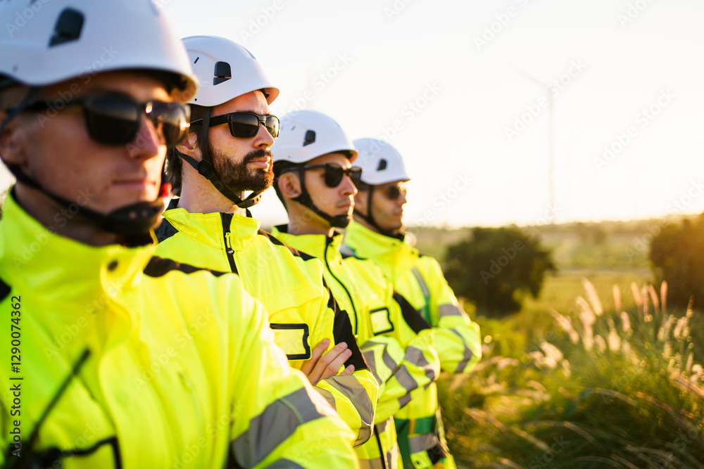 Electrical engineers team pose for portrait. Electrical engineers team pose for portrait.