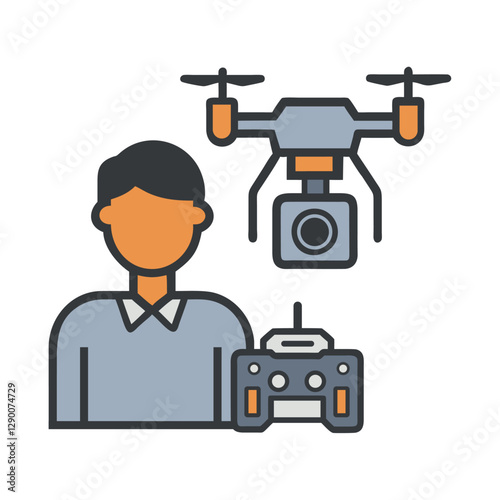 Drone pilot and controller icon