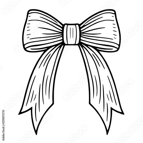 Black Ribbon Coquette Bow Vector Illustration