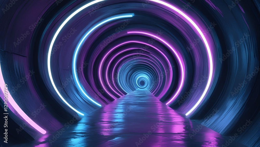 Abstract blue spiral tunnel with glowing lines and a swirling pattern of purple, pink, and light, creating a vibrant and energetic digital design Abstract blue spiral tunnel with glowing lines and a swirling pattern of purple, pink, and light, creating a vibrant and energetic digital design