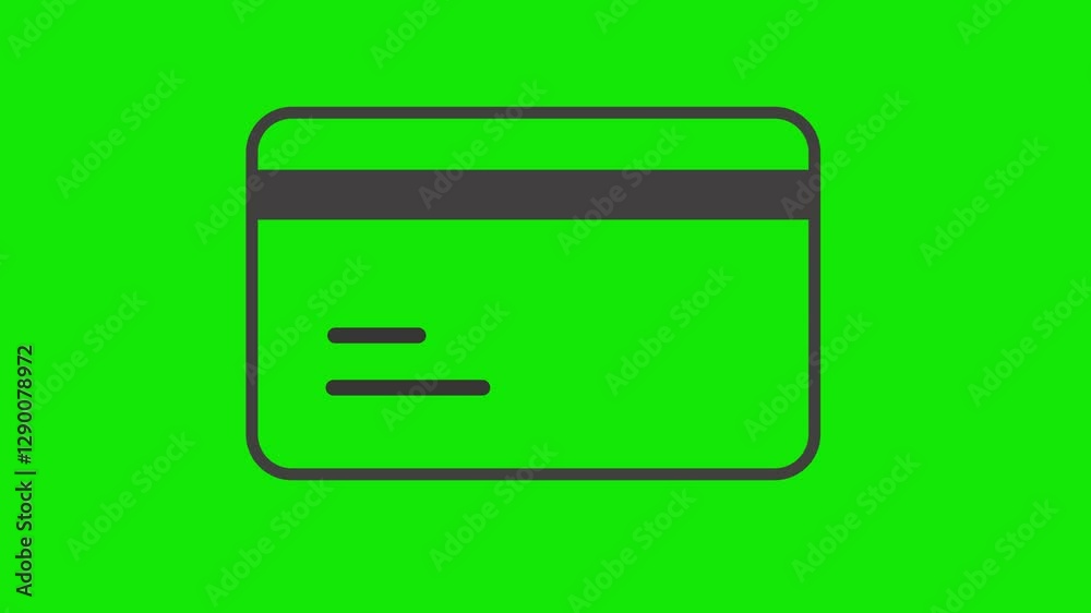 Credit card icon animation with check mark showing that payment is made concept animated clip with 4K quality Credit card icon animation with check mark showing that payment is made concept animated clip with 4K quality