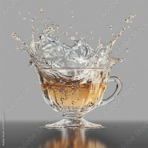 pouring water into glass