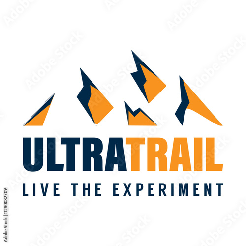 UltraTrail Mountain Running Logo with Blue Mountain Peaks and Tagline 'Live The Experiment Free Download UltraTrail Mountain Running Logo with Blue Mountain Peaks and Tagline 'Live The Experiment - GFXLoad