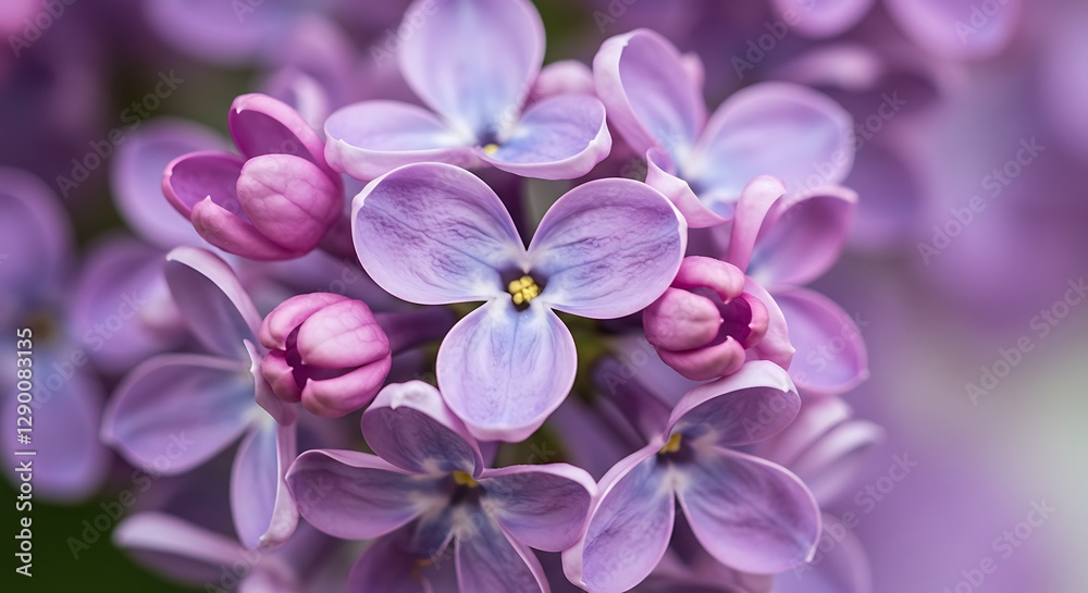 Close Up of Blooming Lilac Flowers in Spring with Delicate Petals Close Up of Blooming Lilac Flowers in Spring with Delicate Petals
