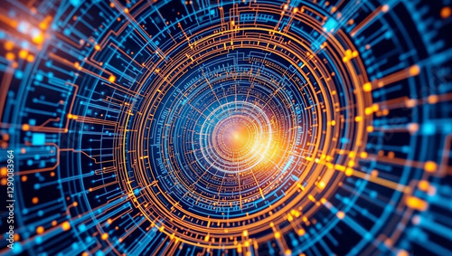 Futuristic Digital Data Network - AI, Cyber, Tech, Innovation