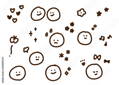 シンプルな手書きイラスト　単色