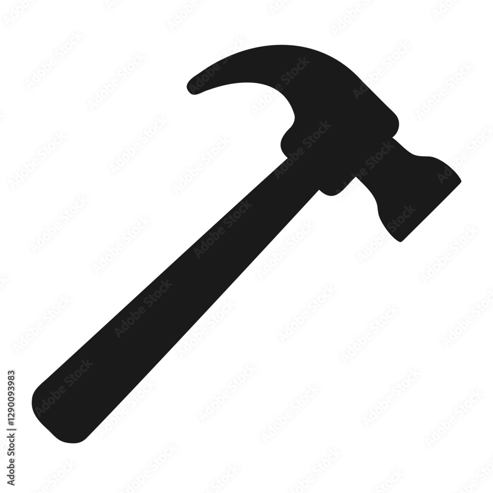 Simple black silhouette of a hammer Simple black silhouette of a hammer