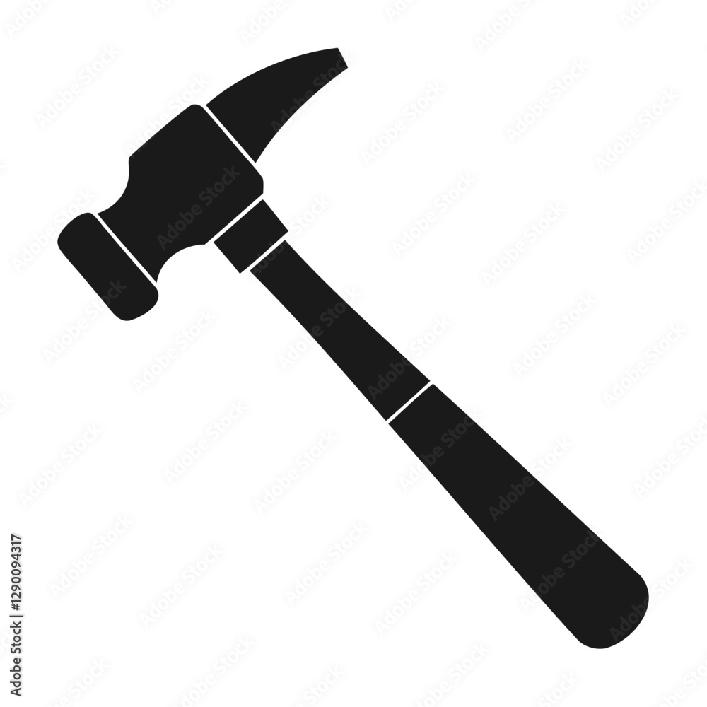 Simple black silhouette of a hammer Simple black silhouette of a hammer