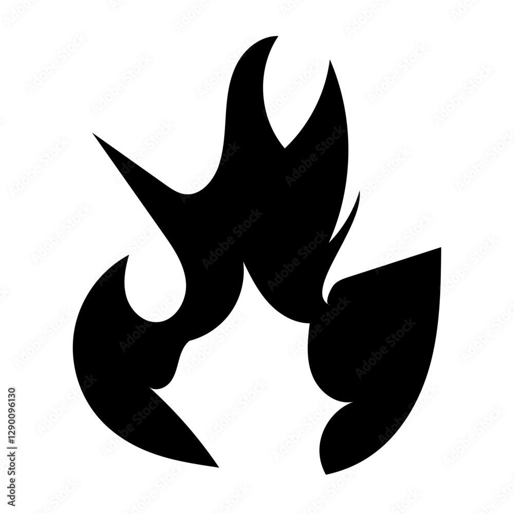 Fire and Flame Vector Black Shadow Icon - Illustration Fire and Flame Vector Black Shadow Icon - Illustration