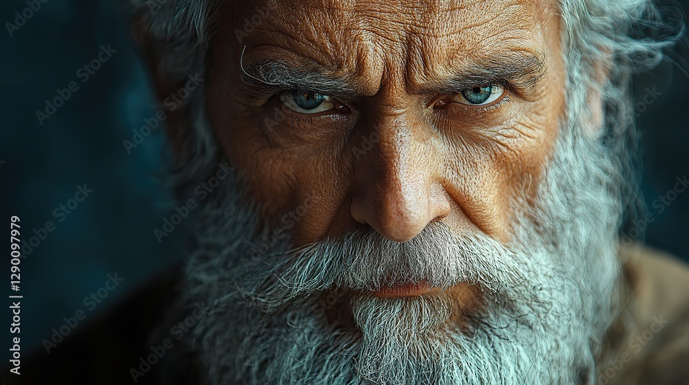 portrait of an old man with a long beard and mustache biblical character portrait of an old man with a long beard and mustache biblical character