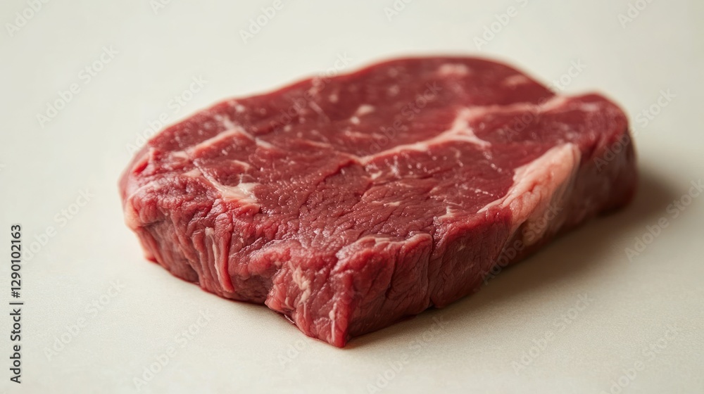 Fresh raw steak on a light background for culinary use Fresh raw steak on a light background for culinary use