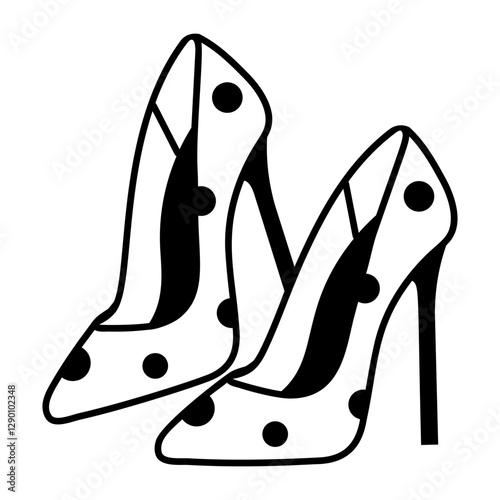 A doodle style icon of high heels 

