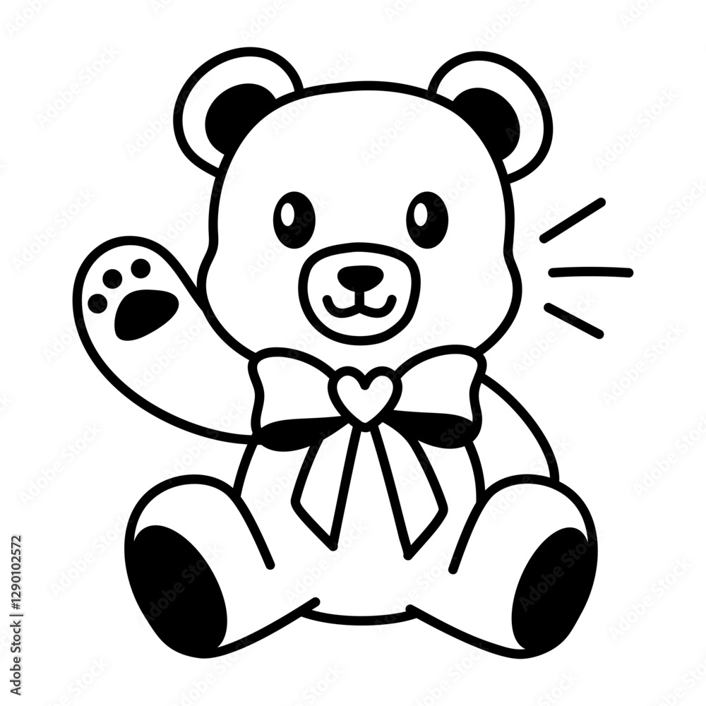 Fototapeta premium A hand drawn icon of cute teddy bear