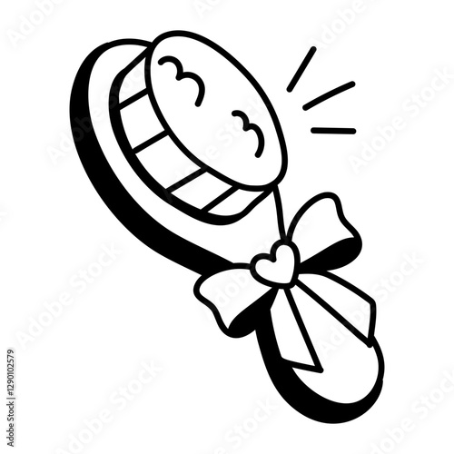 A hand drawn icon of hairbrush 

