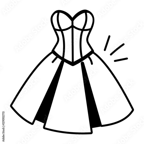 A hand drawn icon of frock 

