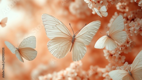 Wallpaper Mural Butterfly Dance in Floral Serenity and Tranquil Beauty Torontodigital.ca