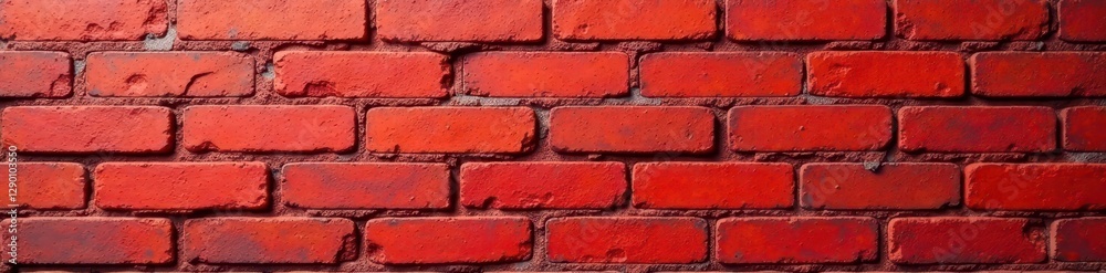 Obraz premium Weathered red brick wall, vertical pattern Rustic texture, aged surface , clay, construction, old