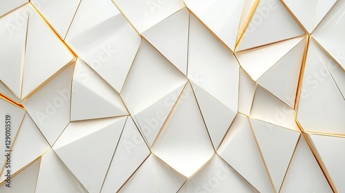 Elegant White Wall Adorned with Shimmering Gold Foil Creating a Luxurious and Bright Interior Space