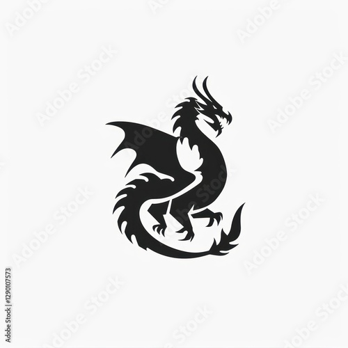 Wallpaper Mural Silhouette dragon animal shark fish. Torontodigital.ca