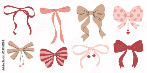Trendy vintage ribbon bows big set