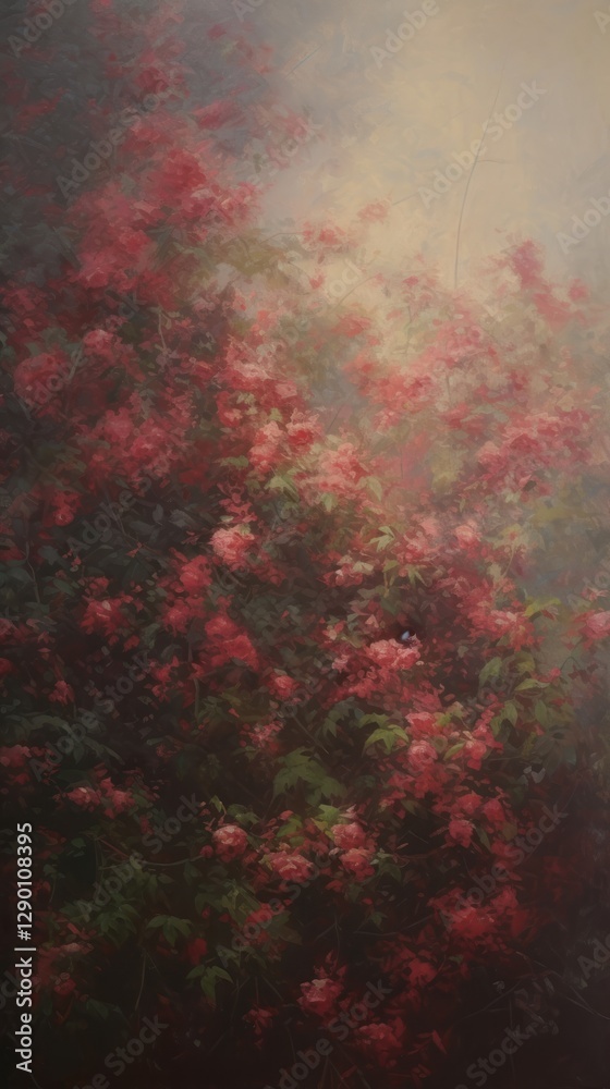 Rose bushes outdoors painting nature. Rose bushes outdoors painting nature.