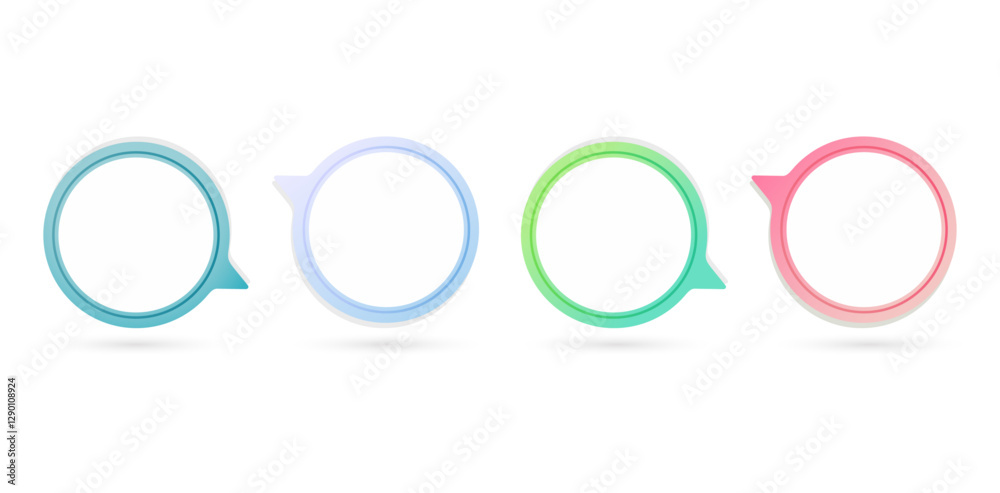 four different colored speech bubbles on a white background for web design, user interface apps, banner poster element, flyer, brochure catalogue, booklet, year book pages, photo frame print templates four different colored speech bubbles on a white background for web design, user interface apps, banner poster element, flyer, brochure catalogue, booklet, year book pages, photo frame print templates