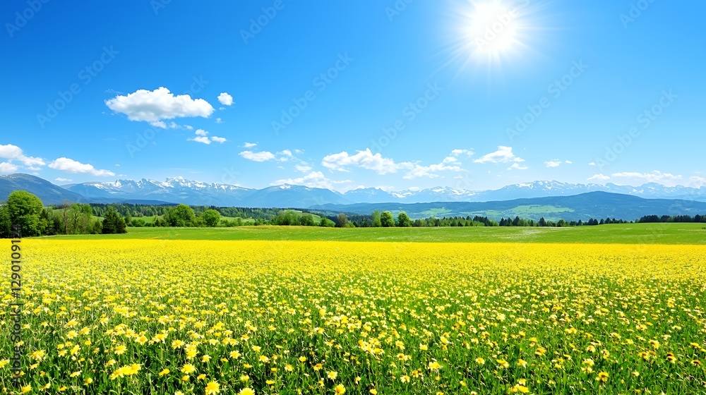 Obraz premium Pink Apple Blossoms and Green Grass Spring Background