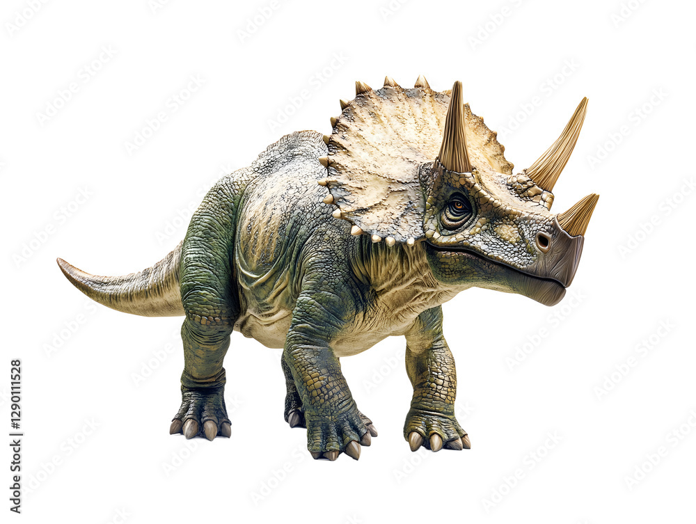 Obraz premium Triceratops Dinosaur Isolated on Transparent Background